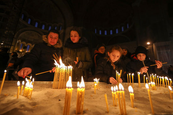 احتفالات عيد الميلاد فى معبد القديس سافا فى صربيبا