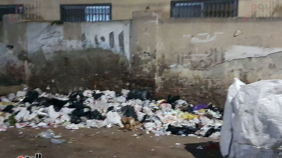 القمامة تحيط بسور حميات بنها