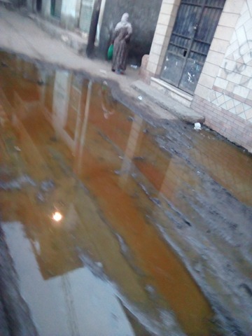 صورة أخرى توضح غرق الشوارع فى مياه الصرف