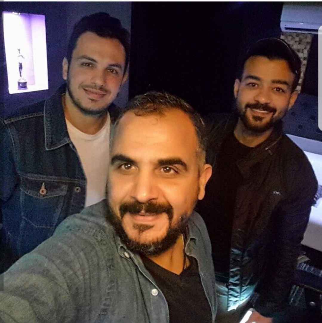 النجم هيثم شاكر مع الملحن وليد سعد والموزع أحمد إبراهيم