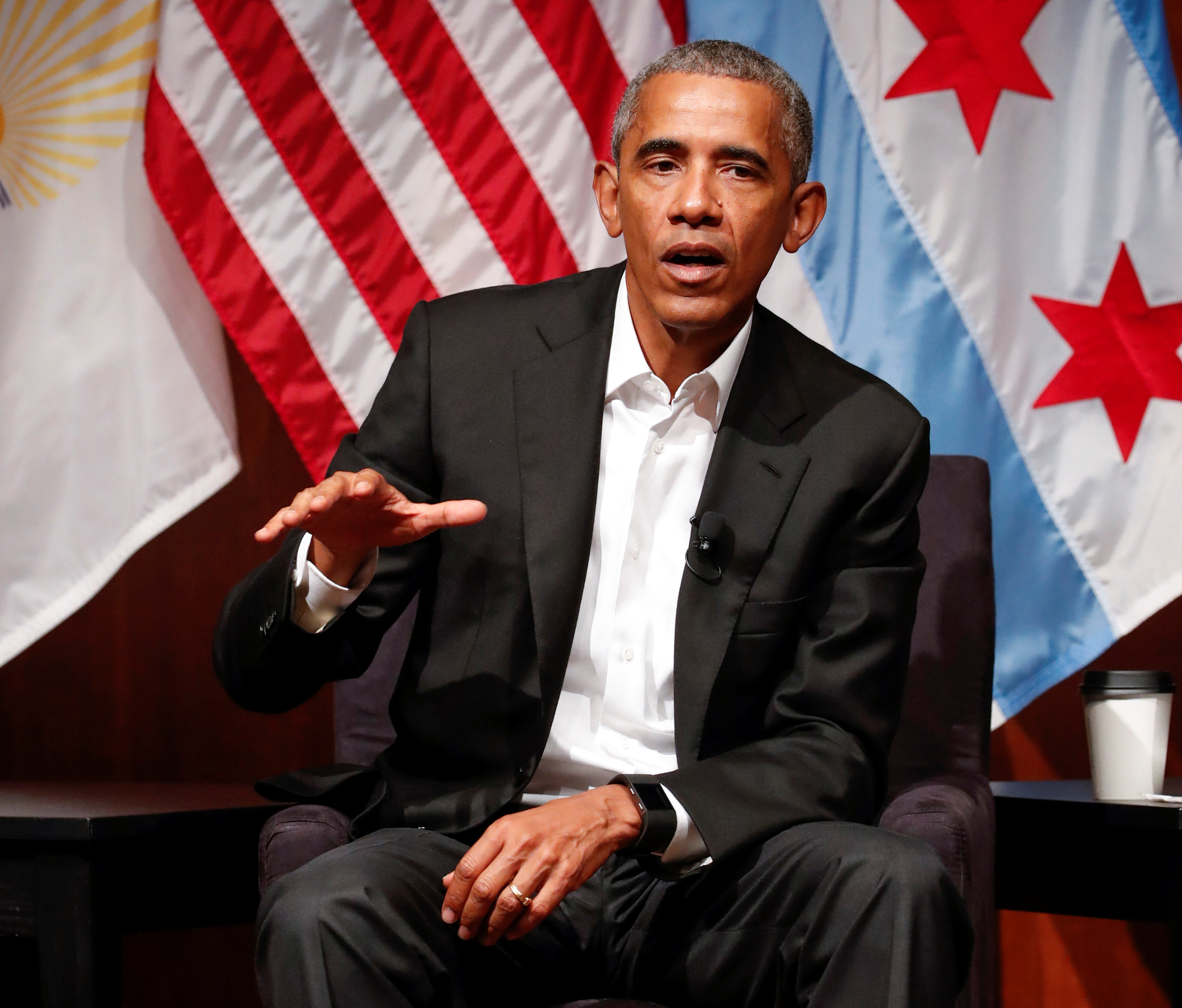 باراك أوباما الرئيس الأمريكى فى شيكاغو