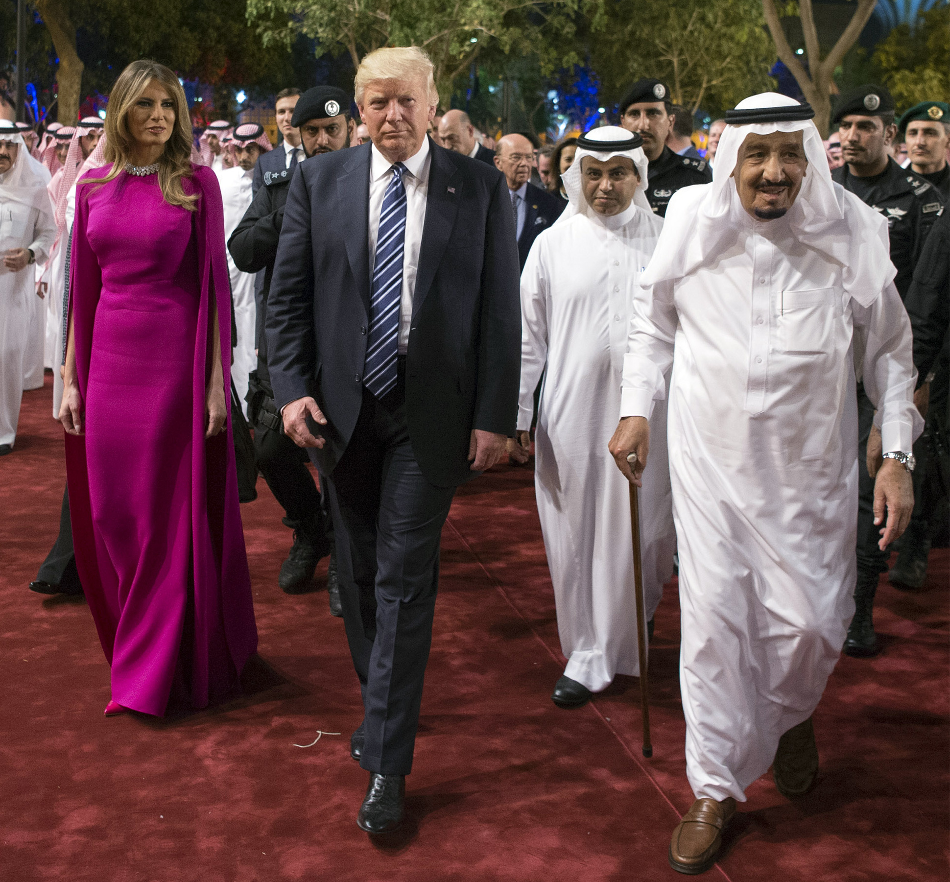 الملك سلمان وترامب وميلانيا الملك سلمان وترامب وميلانيا