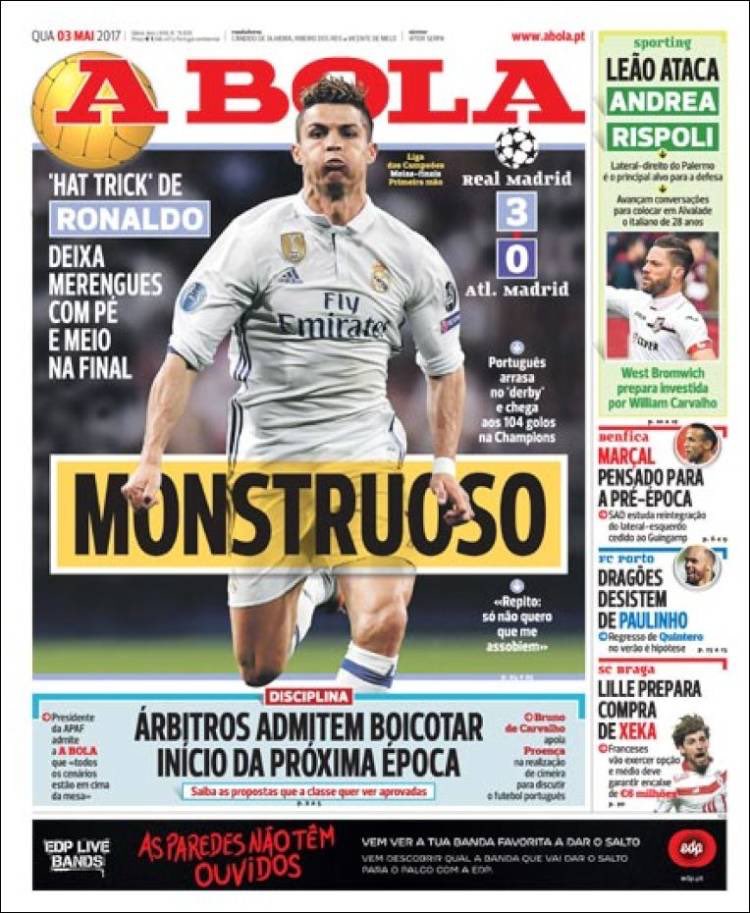 غلاف صحيفة أبولا البرتغالية