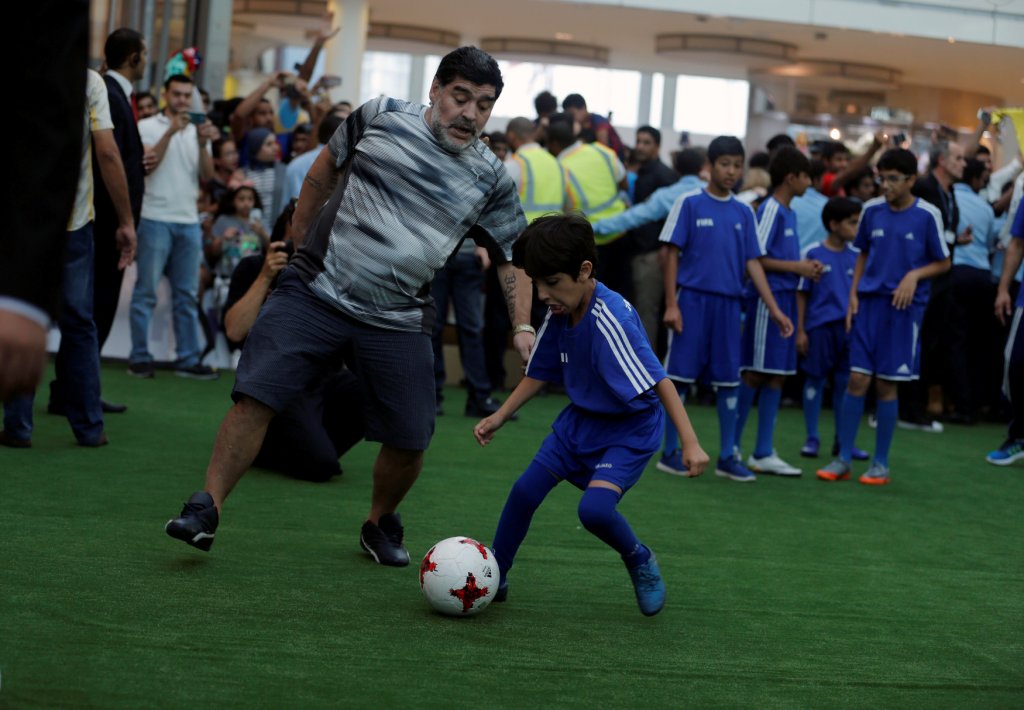 مارادونا خلال المباراة
