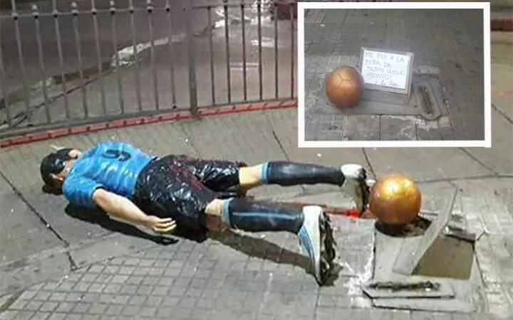 تحطم تمثال سواريز فى اوروجواى بسبب ميسي تحطم تمثال سواريز فى اوروجواى بسبب ميسي