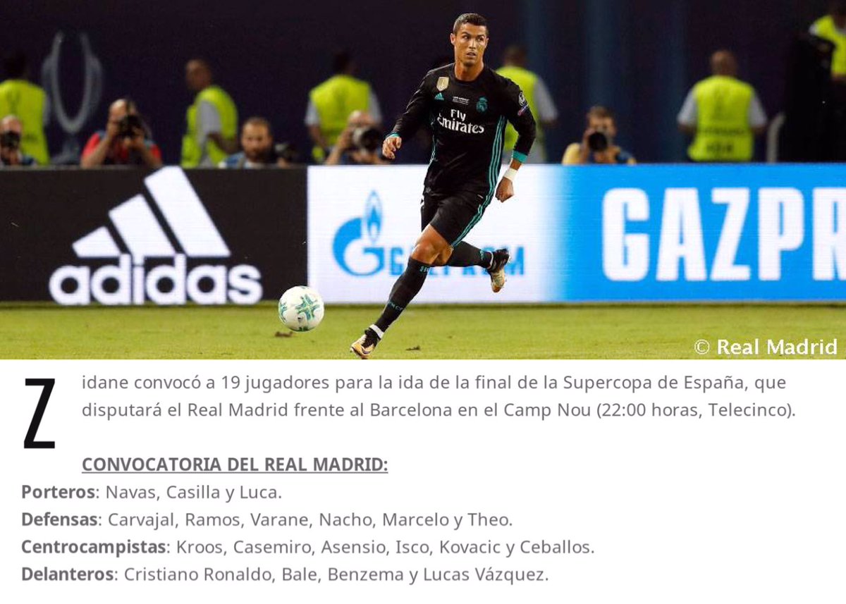 قائمة ريال مدريد لمواجهة كلاسيكو ذهاب السوبر الاسبانى قائمة ريال مدريد لمواجهة كلاسيكو ذهاب السوبر الاسبانى