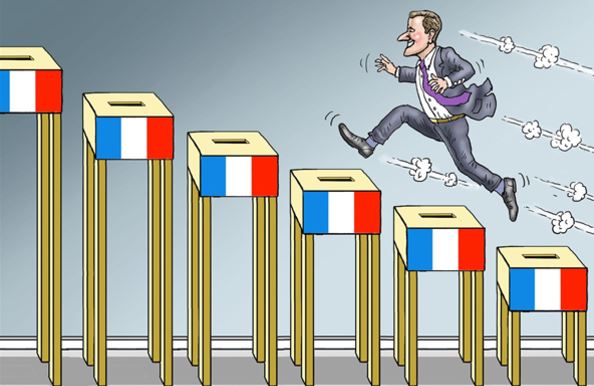 كاريكاتير عن فوز ماكرون فى الانتخابات