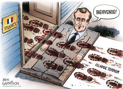 كاريكاتير ساخر عن الرئيس الفرنسى