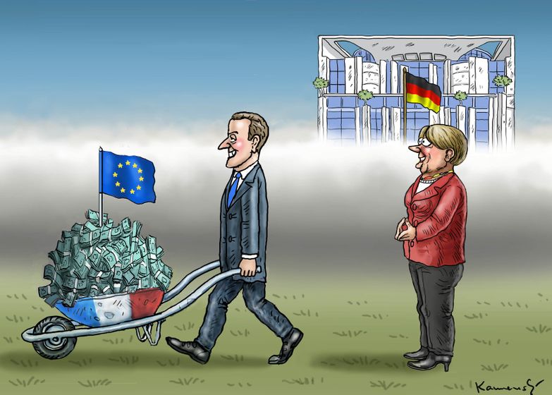 كاريكاتير عن ماكرون والاتحاد الأوروبى