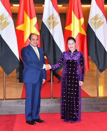 السيد الرئيس يلتقى رئيسة الجمعية الوطنية الفيتنامية (1) السيد الرئيس يلتقى رئيسة الجمعية الوطنية الفيتنامية (1)