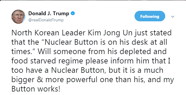 تدوينة ترامب ردا على زعيم كوريا