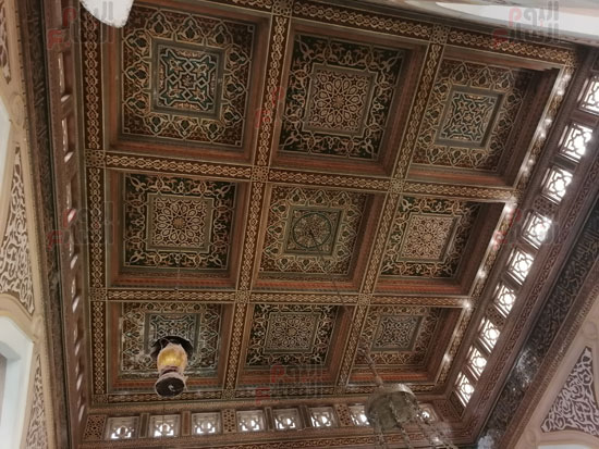 نقوش إسلامية على سقف مسجد القعقاع بن عمرو التميمي نقوش إسلامية على سقف مسجد القعقاع بن عمرو التميمي