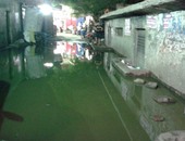 غرق شوارع شبرا الخيمة فى مياه الصرف الصحى