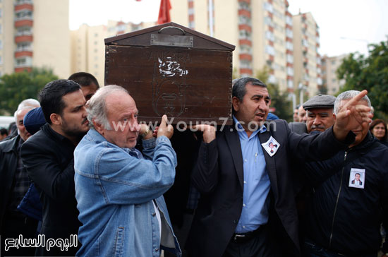تشييع جثامين الضحايا بمدينة أنقرة  -اليوم السابع -10 -2015