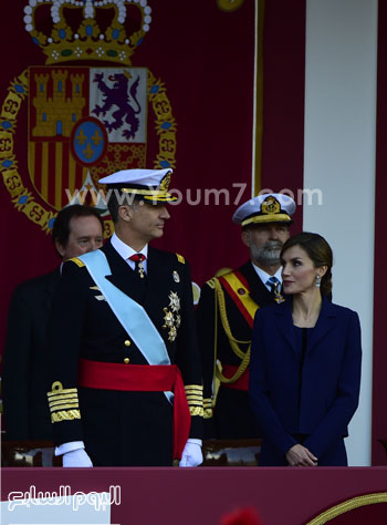 	الملك الإسبانى فيليب السادس وزوجته الملكة يتيسيا يحضران حفل العيد الوطنى الإسبانى. -اليوم السابع -10 -2015