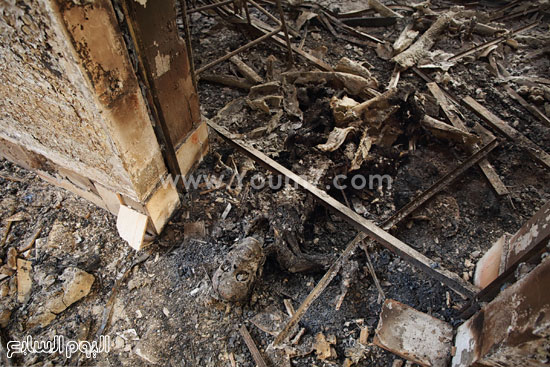 جثة محترقة فى الممر الرئيسى لمبنى العيادات الخارجية -اليوم السابع -10 -2015