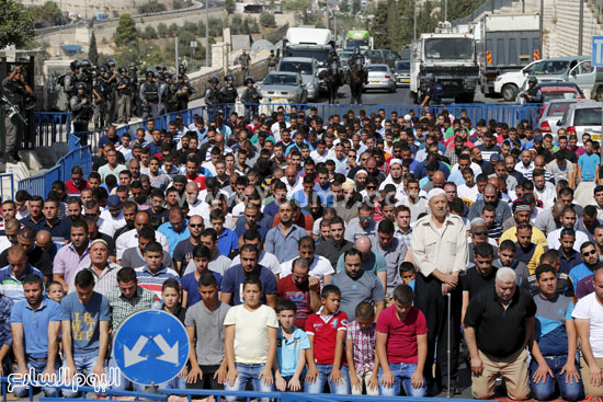 حصار أمنى شديد للمصلين الفلسطينيين فى القدس المحتلة  -اليوم السابع -10 -2015