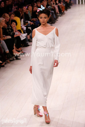 فستان أبيض طويل بلمسة المصممة ايلينا بوربا -اليوم السابع -10 -2015