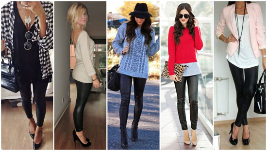 مدونو الموضة يساعدونك فى معرفة الطرق المختلفة لارتداء الليجينج الجلد -اليوم السابع -10 -2015