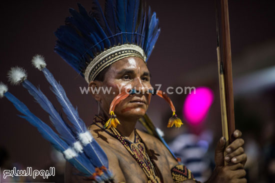 تقديم عروض السكان الأصليين للبرازيل فى مهرجان دورة الألعاب العالمية الأولى. -اليوم السابع -10 -2015