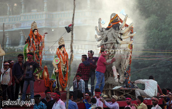مهرجان الإله دورجا فى الهند -اليوم السابع -10 -2015
