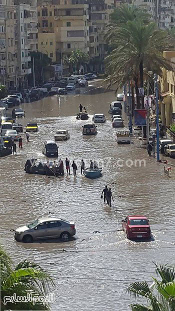 ظهور مراكب فى شوارع الإسكندرية  -اليوم السابع -10 -2015