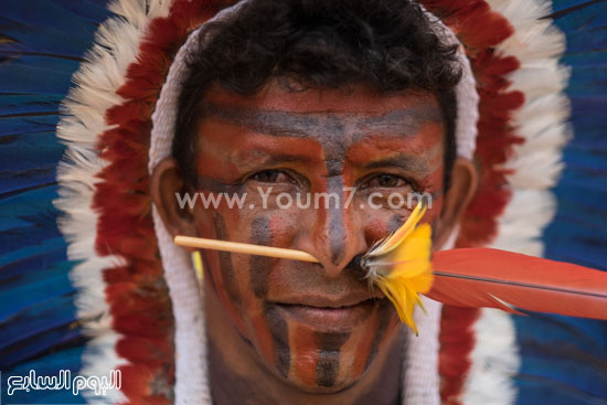أحد المشاركين فى منافسات دورة الألعاب العالمية للشعوب الأصلية -اليوم السابع -10 -2015