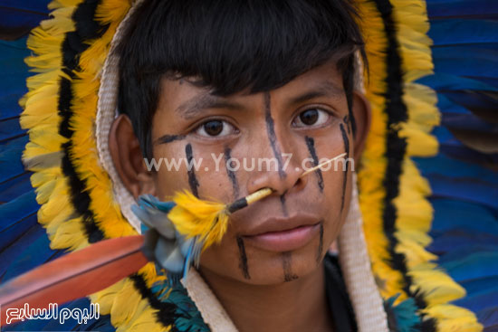 أحد المشاركين فى منافسات دورة الألعاب العالمية للشعوب الأصلية -اليوم السابع -10 -2015
