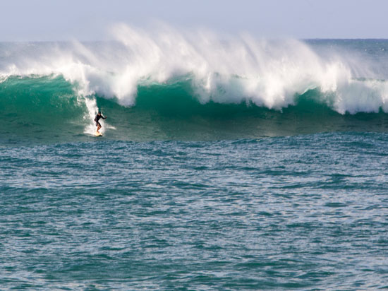أحد المشاركين فى موسم ركوب الأمواج الكبير فى هاواى -اليوم السابع -10 -2015