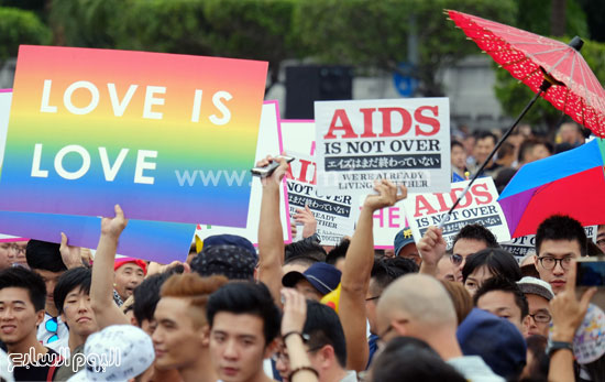 لافتات المطالبة بإقرار قانون زواج المثليين  -اليوم السابع -10 -2015