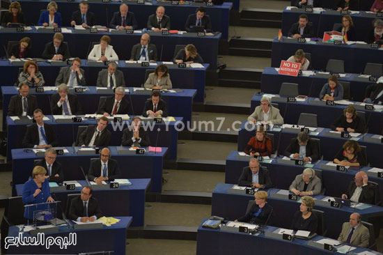 	أنجيلا ميركل تلقى كلمة أثناء المؤتمر -اليوم السابع -10 -2015