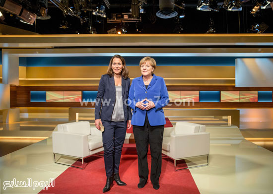	لحظة وصول ميركل للبرنامج -اليوم السابع -10 -2015