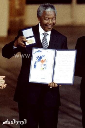 	نيلسون مانديلا وحصوله على جائزة نوبل -اليوم السابع -10 -2015