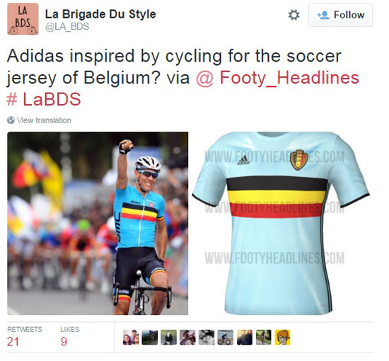 وجه الشبه بين قميص بلجيكا الاحتياطى وقميص الدراجين -اليوم السابع -11 -2015
