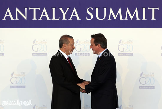 أردوغان ورئيس وزراء بريطانيا ديفيد كاميرون  -اليوم السابع -11 -2015