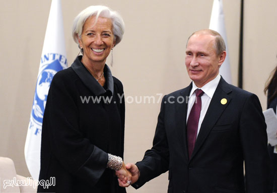  بوتين برفقة كريستين لاجارد المدير العام لصندوق النقد الدولى  -اليوم السابع -11 -2015