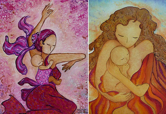لوحتان حديثتان عن الأمومة للفنانة جويا البانو -اليوم السابع -11 -2015
