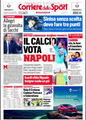 صحيفة كوريرو ديللو سبورت الإيطالية -اليوم السابع -11 -2015