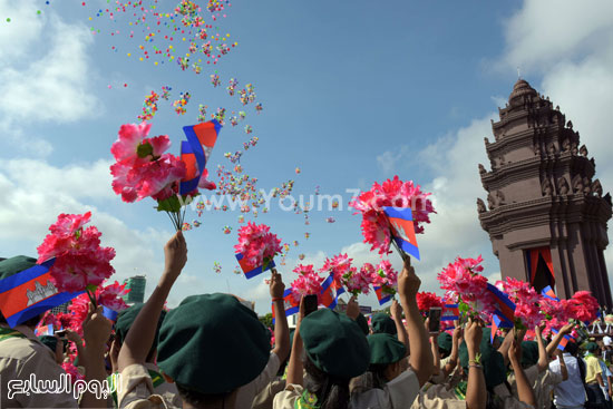 ورود فى شوارع كمبوديا فى ذكرى الاستقلال -اليوم السابع -11 -2015
