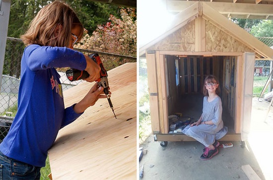 طفلة تكرس حياتها لصناعة البيوت الخشبية لغير القادرين -اليوم السابع -1 -2016