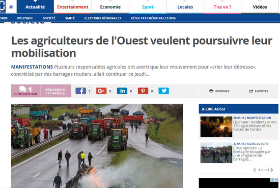 مزارعو فرنسا يتظاهرون