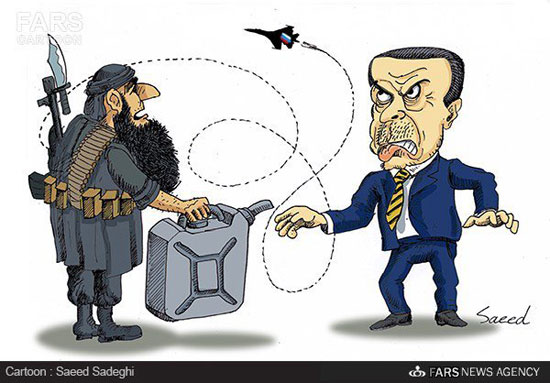  الطائرو الحربية الروسية تثير حفيظة اردوغان أثناء شراء النفط من داعش. -اليوم السابع -12 -2015