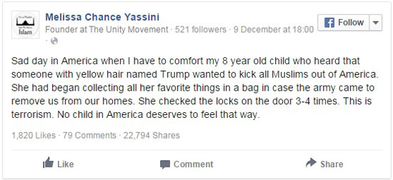 تدوينة والدة صوفيا التى حركت مشاعر الأمريكيين مع المسلمين -اليوم السابع -12 -2015