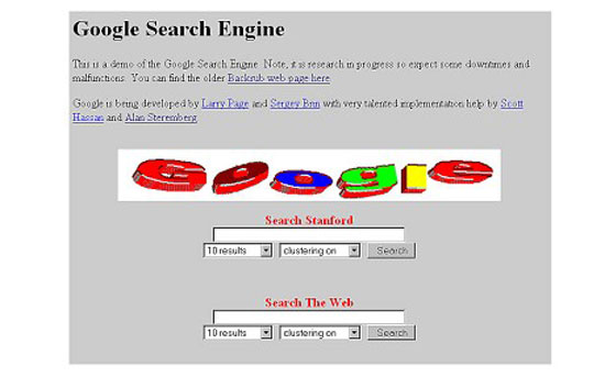 موقع جوجل عام 1996  -اليوم السابع -12 -2015