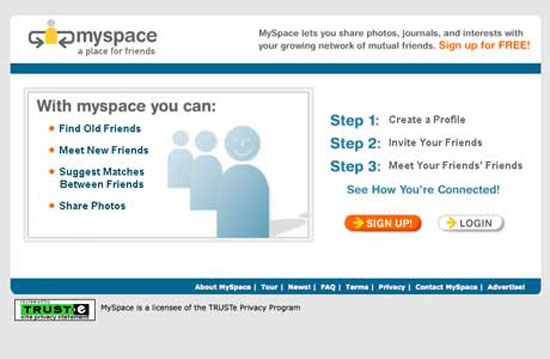 موقع myspace عام 2003  -اليوم السابع -12 -2015