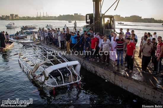  غرق مركب الوراق - تصوير: حسام بكير -اليوم السابع -12 -2015