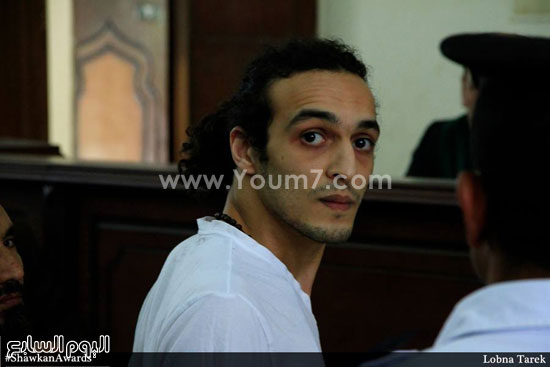  المصور الصحفى شوكان فى إحدى جلسات تجديد حبسه - تصوير: لبنى طارق -اليوم السابع -12 -2015