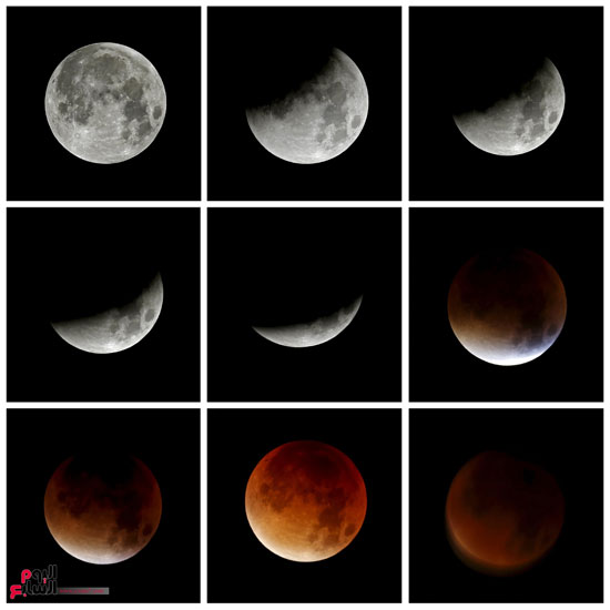  مجموعة من الصور تظهر تطور خسوف القمر فى بريطانيا  -اليوم السابع -12 -2015