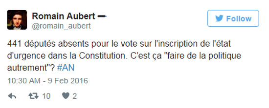 الفرنسيون يسخرون من غياب النواب عن التصويت للطوارئ على وسائل التواصل  (6)