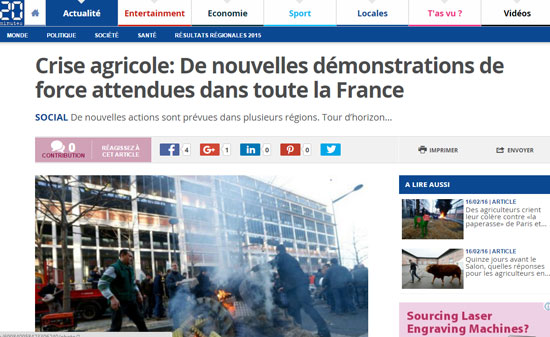 مزارعوا فرنسا ، فرنسا ، تظاهرات (2)